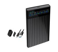 Boîtier de disque dur USB 3.2 Gen 1 pour disques de 2, 5 pouces, boîtier de stockage de type C à affichage numérique pour une utilisation compacte des données externes et une sauvegarde de boîtier de