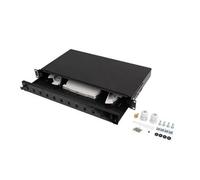 Boîtier de distribution en fibre optique - Lanberg - 12XSC simplex/12XLC duplex - 19 pouces - 1U - Noir