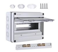 Boîtier de distribution en saillie, boîtier de protection étanche IP65, idéal pour le jardin ou les espaces extérieurs, conforme aux normes des pièces humides (12 modules)