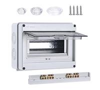 Boîtier de distribution en saillie, boîtier de protection étanche IP65, idéal pour le jardin ou les espaces extérieurs, conforme aux normes des pièces humides (8 modules)