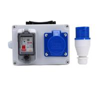 Boîtier de distribution extérieur portatif étanche IP44 à IP67, type A, avec disjoncteur à courant résiduel, pour chantiers et usines.