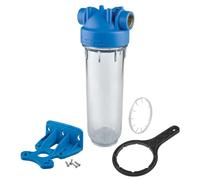 Boîtier de Filtre à Eau - Atlas Filtri - 10"" - Raccord Laiton 1/2"" - Transparent - Support Mural Inclus