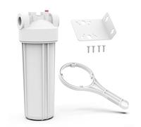 Boîtier de filtre à eau pour toute la maison avec plastique renforcé et bouton de décompression adapté pour les systèmes d'eau de ville et de puits