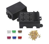 (Boîtier de fusibles) Porte-fusibles 6 voies et 4 porte-relais combinés pour voiture et camion, conf