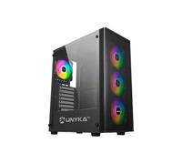 UNYKAch Boîtier d'ordinateur ATX Mir 100 Grande taille 4 ventilateurs ARGB 1x USB 2.0 3x USB 3.0