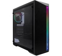 DeepGaming A200-1 Boîtier de Jeu PC ATX ou MicroATX avec Alimentation PC 650 W Refroidissement Liquide Compatible PC + Ventilateur ARGB 12 cm