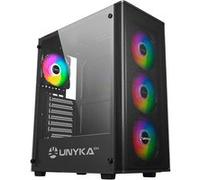 UNYKAch Mir 100 Caja ATX Gaming Cristal Templado Lateral y 4 Ventiladores ARGB Negra