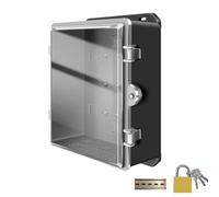 Boîtier de Jonction Étanche pour Extérieur en Plastique ABS avec Rail, Boîtier de Projet Électrique Universel IP67 avec Couvercle Transparent(Black,24x10x33cm)