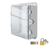 Boîtier de Jonction Étanche pour Extérieur en Plastique ABS avec Rail, Boîtier de Projet Électrique Universel IP67 avec Couvercle Transparent(White,19x10x25cm)