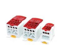 Boîtier de jonction for rail DIN divisé, bornier électrique, connecteur d'alimentation 80 A, 125 A, 160 A, 250 A, 400 A, 500 A(Red,400A)