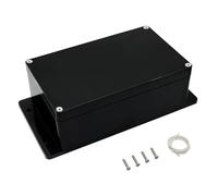 Boîtier de jonction LMioEtool, étanche et anti-poussière IP65, boîtier électronique universel en plastique ABS, Noir avec oreilles de fixation, 200 x 120 x 75 mm