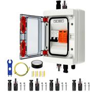 Boîtier de Jonction Photovoltaïque avec Parasurtenseur et Disjoncteur DC 500V 40A IP65 1 Entrées / 1 Sorties - Protection Contre la Foudre et Surtensions - pour Panneaux Solaires