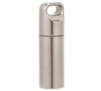 Boîtier de médicament en alliage en alliage en titane imperméable Conteneur de drogue de poche portable pour randonnée de voyage en plein air Camping Silver (M)