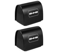Boîtier de Mise au Rebut des Lames de Rasoir en Fer Noir 2 Pcs