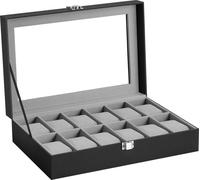 Boîtier de montre 12 30.2X20.2X7.8 Cm Noir, Gris