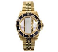 Boîtier de Montre 40 mm, Bracelet Jubilee PVD Or, Cristal, for Mouvement NH35 NH36 ETA2824 Miyota 8215 Submariner GMT Yacht(Glass Cover17,ETA 2824)