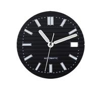 Boîtier de Montre carré étanche en Cristal Saphir de 40 mm, Accessoire for Montres de Style Nautilus NH35, NH36, NH38 Movt(Brown and Hand)