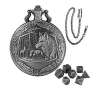 Boîtier de montre de poche, boîtier de montre de poche - ensemble de dés de coquille de montre vintage | Accessoires de jeux de société en forme de chaîne pour soirées à thème, réunions de famille, fê