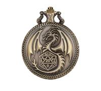 Boîtier de montre de poche cube - Boîtier de montre de poche avec dragon en - Rangement nostalgique de montre de poche - Accessoire de jeu de société pour homme et, bronze, Voir description