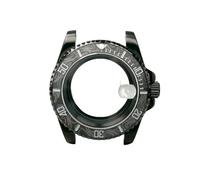 Boîtier de Montre Noir NH35 GMT/SUB 40 mm for Homme, Verre Saphir, Lunette 120 clics, Compatible avec Les mouvements NH34/NH35/NH36(SUB 6 Ceramic Bezel,Solid Back)