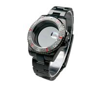 Boîtier de Montre Noir NH35 GMT/SUB 40 mm for Homme, Verre Saphir, Lunette 120 clics, Compatible avec Les mouvements NH34/NH35/NH36(SUB 19 Ceramic Bezel,Solid Back)