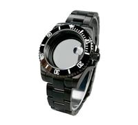 Boîtier de Montre Noir NH35 GMT/SUB 40 mm for Homme, Verre Saphir, Lunette 120 clics, Compatible avec Les mouvements NH34/NH35/NH36(SUB 34 Ceramic Bezel,Glass Back)