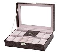 Boîtier de montre, remontoir de montre, présentoir de montre, élégant motif crocodile, boîte à bijoux, 8 emplacements, organiseur de montre, tiroir supérieur transparent, organisateur de montre
