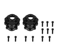 Boîtier de moyeu de roue en alliage d'aluminium, couvercle avant et arrière usiné CNC robuste pour pièces de mise à niveau de voiture RC 1 10, titane rouge noir 1 paire (Noire)