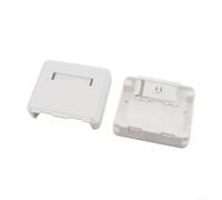 Boîtier de panneau réseau, boîte de jonction RJ45 de bureau avec couvercle anti-poussière, solution de câblage modulaire en ABS pour installation de réseau au bureau et à la maison (double port)