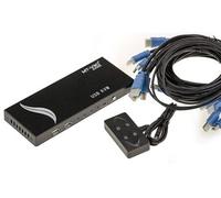 KVM SWITCH HDMI - USB - 4 PORTS Complet, livré avec cordons et télécommande