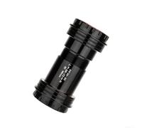 Boîtier de pédalier de vélo en alliage d'aluminium 46 mm - Design noir | Coque filetée de 68/73 mm, support de broche de 30 mm, anneau de verrouillage sécurisé, compatible VTT route, finition noire