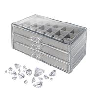 Boîtier de Présentation pour Collection de Minéraux | Étagère de Présentation pour Cristaux - 54 Compartiments pour Roches Fossiles Coquillages Miniatures Cadeaux Anniversaire Graduation Souvenirs Bij