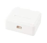 Equip 125124 Boîtier Prise de Courant Double Blanc, Support Câble Cat.5e/6/6A, ABS, Dimensions 60x26.4x70mm