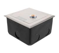 Boîtier de Prise de Sol Étanche en Acier Inoxydable, Verrou | Montage Encastré Affleurant, Sortie de Câble Amovible, Format Ultrafin, Usage en Zones Publiques Très Fréquentées