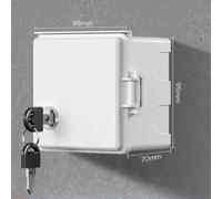 Boîtier de prise d'extérieur de type 86 pour chargement de véhicule électrique, boîtier mural étanche et verrouillable, matériau PC, 98 x 95 x 70 mm, compatible avec installation extérieure (blanc)