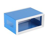 Boîtier de projet de boîtier en métal bleu 170 * 130 * 80mm, boîte de jonction de bricolage pour boîtier de commande applicable à l'intérieur, armoire, boîte à instruments de distribution