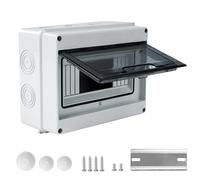 Boîtier de protection de distribution Buyweek 8 modules Boîtier d'unité de consommation monté en surface Boîte à fusibles étanche IP65 avec fenêtre transparente, boîtier sur rail DIN avec bornes for j