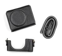 Boîtier de Protection de la caméra numérique PU en Cuir PU Camera Rangement Sac avec bandoulière Amovible pour Absorption de Choc Durable de Voyage léger Compact ZV1 (Schwarz)