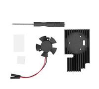 Boîtier de Protection en Alliage d'aluminium pour 4, Coque Anti-Corrosion à Dissipation Thermique Durable avec dissipateur de Chaleur, Ventilateur, Tournevis, Accessoires Noir