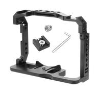 Boîtier de protection en alliage d'aluminium pour appareil photo avec poignée supérieure, support de griffe à vis 1/4 à 3/8 compatible avec appareil photo Sony A7S3 A7R4 (cage noire uniquement)