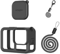 Boîtier de protection en silicone pour caméra d'action GoPro Hero 13-Avec bouchon d'objectif et cordon pour GoPro Hero 13 (noir)