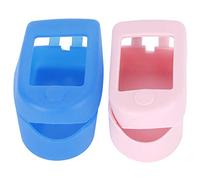 Boîtier de Protection en Silicone pour Oxymètre de Pouls, Étui Portable pour Moniteur de Pouls au Bout du Doigt, 2 Pièces, Bleu et Rose