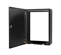 Boîtier de protection pour borne de recharge sans plaque arrière, boîtier de protection mural pour chargeur de véhicule électrique, conception creuse, avec serrure, étanche et antivol (noir/