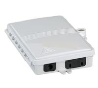 Boîtier de raccordement FTTH IP65 pour 4 fibres, 2 raccords -- et logement de surlongueur de fibre