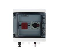 Boîtier de raccordement photovoltaïque 1000 V CC, 1 entrée, 1 sortie, avec protection contre les surtensions et la foudre, fusible CC, disjoncteur miniature, boîtier étanche IP65