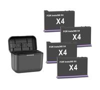 Boîtier De Rangement avec Batterie Haute Capacité Et Charge Rapide, Compatible avec Insta360 X4(4battery 1charger)