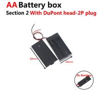 Boîtier De Rangement Pour Batterie D'alimentation,1x,2x,3x,4x,Slots,Ports,Taille Aa,Fils Noirs Pour Outils De Réparation De Bricolage - Type 2x Dupont 1pcs