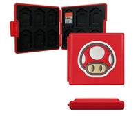 Boîtier de Rangement pour Cartes Switch - Étui Silicone Étanche avec 12 Emplacements Jeux + 12 Slots TF, Fermeture Sécurisée, Compact et Léger, Organisateur de Voyage pour Accessoires de Jeu (12B)