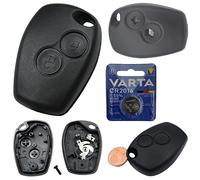 Boîtier de rechange pour clé de voiture avec 2 boutons et pile CR2016 compatible avec Renault Twingo II Clio III Kangoo II Wind Modus Master IV
