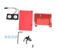 Boîtier de Refroidissement en Alliage d'aluminium pour 4 B+ Double Ventilateur Dissipation Thermique Conception Ultra Fine Coque de Protection légère et Durable avec Colonne